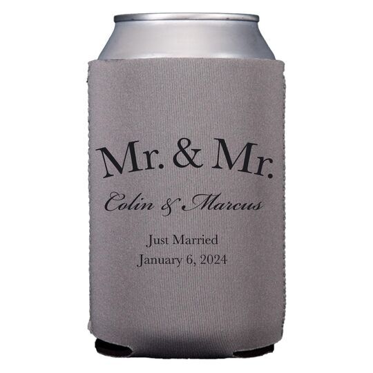Mr  & Mr Arched Collapsible Koozies